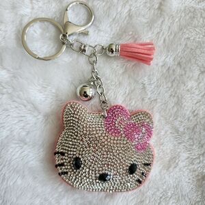 Hello Kitty Sparkling Rhinestone Keychain with Pink Accents